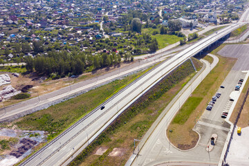 Aerial view of a modern road junction
