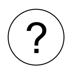 black question mark icon on white background