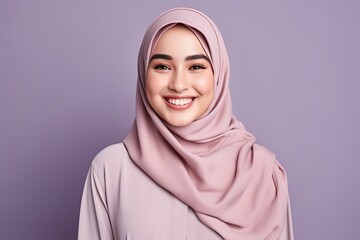 Confident and successful Muslim woman wearing hijab showing modern fashion and cultural heritage.