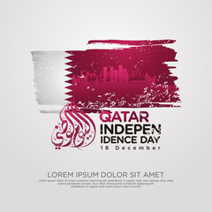 Qatar independence day greeting card