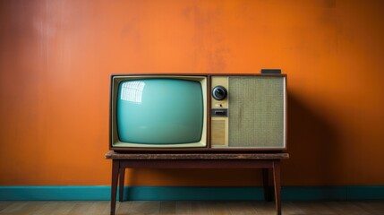 a old cathodic television set on display
 - obrazy, fototapety, plakaty