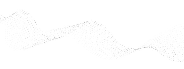 Abstract halftone flowing wavy colorful gradient dots shape isolated on transparent background. Digital future technology concept. Design for web design, music, cover, technology, science, data