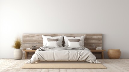Free photo 3D rendering beautiful luxury bedroom