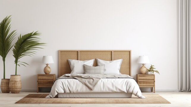 Free photo 3D rendering beautiful luxury bedroom