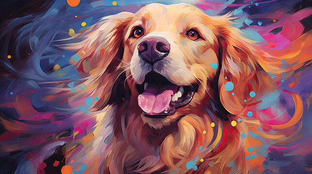 Creative colorful illustration of a dog