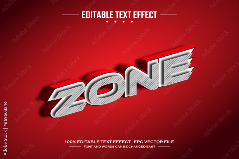 Poster zone 3d editable text effect template