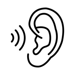 Earplugs linear icon. Silicone, foam safety ear plug. Noise protection tool. Sleeping accessory. Vector on isolated white