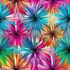 Radiant Kaleidoscope Starbursts Pattern