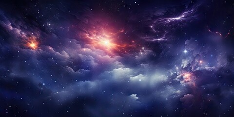 Cosmic nebula in deep space It showcases the stunning beauty of the universe beyond Earth. The concept of cosmic reality by Generative AI - obrazy, fototapety, plakaty