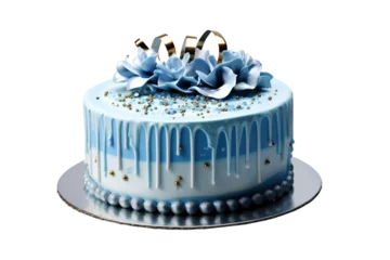 Fotobehang Beautiful Birthday cake isolated on transparent background. © Areerat
