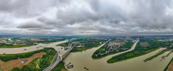 The beijing-hangzhou grand canal in jiangsu province huaian section of cross-strait scenery