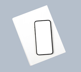 Smartphone screen, mobile phone mockup for digital book application