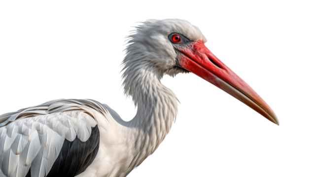 Stork bird on transparent background