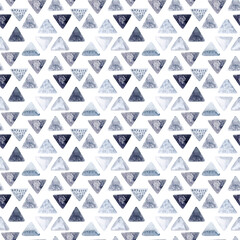 watercolor ethnic rhombus tribal ornament grunge seamless pattern. Abstract black and white aztec geometric texture background