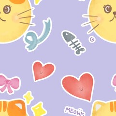 Untitled Artworkseamless cute cat