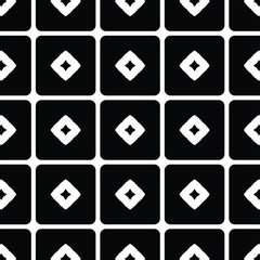 Diamond doodle back and white seamless pattern
