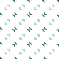 Subtle green ribbon and chevron symbol seamless pattern