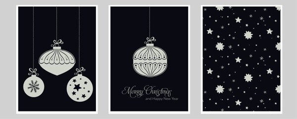 Set of Christmas greeting card or banner, Happy Winter Holiday - 669508671