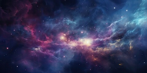 Cosmic nebula in deep space It showcases the stunning beauty of the universe beyond Earth. The concept of cosmic reality by Generative AI