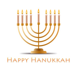 menorah icon happy hanukkah judaism religious holidays hebrew celebration concept candelabrum with candles