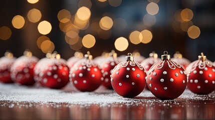 Free photo closeup of christmas decorations with bright colorful bokeh on background