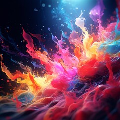 Fototapeta na wymiar Vibrant colors glowing particles vibrant light Ai generated art