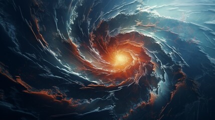 A rotating hurricane and a spiral galaxy fused together, symbolizing energy in multiple dimensions. - Powered by Adobe