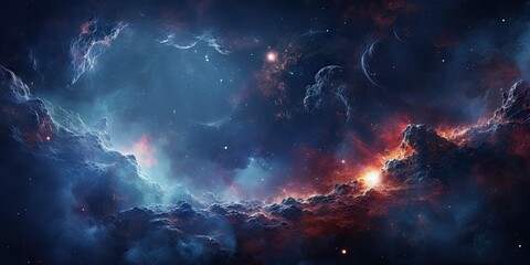 Obraz premium Cosmic nebula in deep space It showcases the stunning beauty of the universe beyond Earth. The concept of cosmic reality by Generative AI