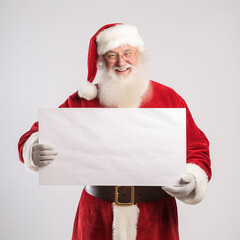Naklejka premium Santa Claus holding blank board