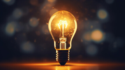 One of Lightbulb glowing dark area with copy space for creative thinking, problem solving solutions and outstanding concept.