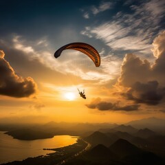 Skybound Serenity: Paraglide Bliss over Mountain Peaks, Adventures in the Air: Paraglide Excitement...
