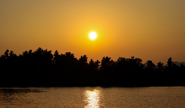 sunset on the lake
