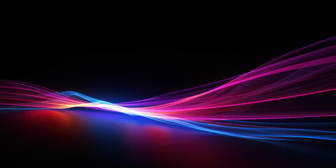 Fototapeta premium Bright, flowing neon waves create a lively and futuristic pattern.