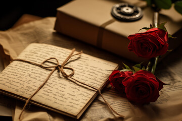 close-up of a handwritten love letter, emphasizing the personal touch on a Valentine's Da.