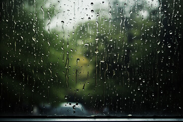 Rain on window, Generative AI