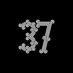 the logo consists of the number 3 and 7 combined. Outline and elegant.