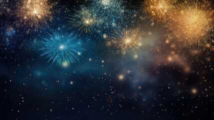 Fototapeta premium Firework light and bokeh abstract celebrate background.