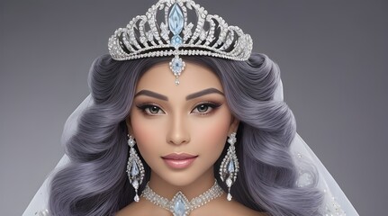 Captivating Crowned Woman: Royalty and Elegance Together - obrazy, fototapety, plakaty