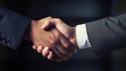 Global Business Triumph: Confident Handshake Amidst a Corporate Conference, Symbolizing Success, Trust, and Profitable Partnerships in a City Office Setting - Double Exposure Concept