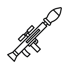 Rocket launcher, Bazooka icon vector on trendy design