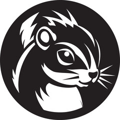 Funny Chipmunk Logo Icon Black Vector Mischievous Chipmunk Logo Icon Black Vector