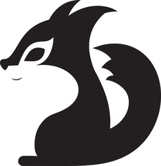 Forest Chipmunk Logo Icon Black Vector Tree Chipmunk Logo Icon Black Vector