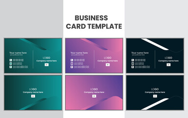 creative and simple business card template design with gradiant color.vector illustration.