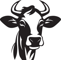 Vector Dairy Cow Logo Black for Desktop Dairy Cow Logo Icon Black Vector for Branding
