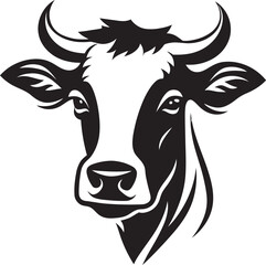 Dairy Cow Black Vector Logo for Branding Black Dairy Cow Logo Vector for Branding