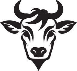 Dairy Cow Logo Icon Black Vector for Branding Dairy Cow Black Vector Logo for Branding
