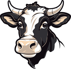 Vector Dairy Cow Logo Black for Mobile Dairy Cow Logo Icon Black Vector for Desktop