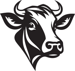Dairy Cow Black Vector Logo for Marketing Black Dairy Cow Logo Vector for Marketing
