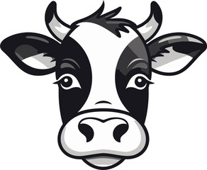 Dairy Cow Black Vector Logo for Advertising Black Dairy Cow Logo Vector for Advertising