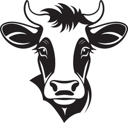 Dairy Cow Logo Icon Black Vector for Promotion Dairy Cow Black Vector Logo for Promotion